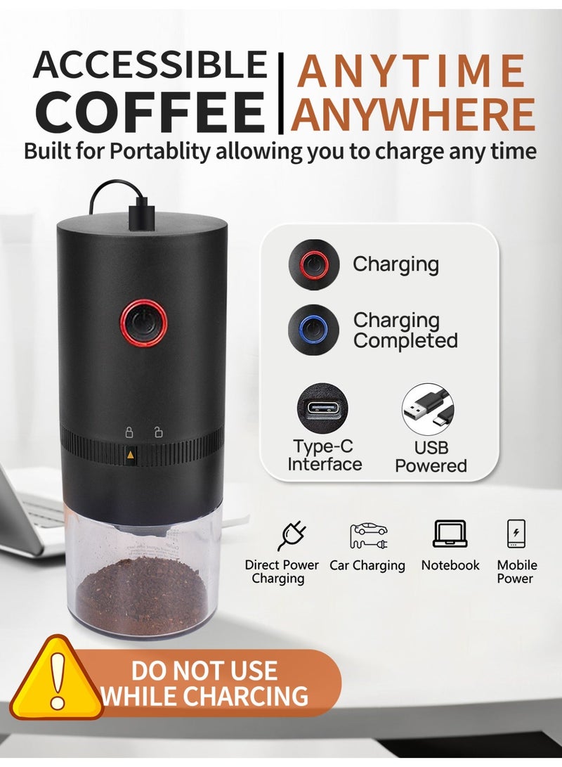 Brutelle Portable V60 Burr Coffee Grinder with Adjustable Settings & 25g Capacity 2000mAh Rechargeable Coffee Bean Grinder with Conical Ceramic Burr for Home Travel Camping Office for V60 Coffee Espresso Mocha - Image 2
